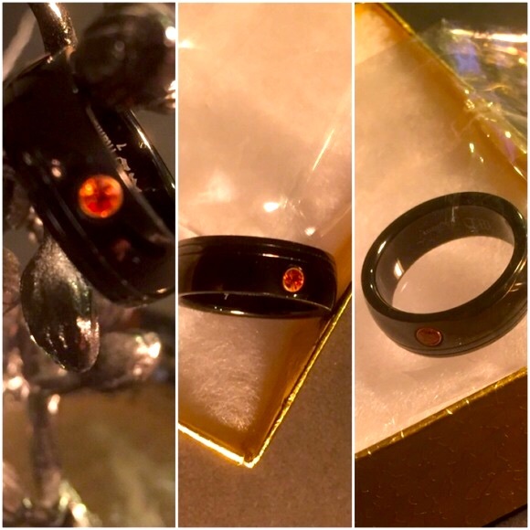 NWT Designer Marcel Drucker titanium Orange Sapphire ring Sz 7 - Picture 3 of 4